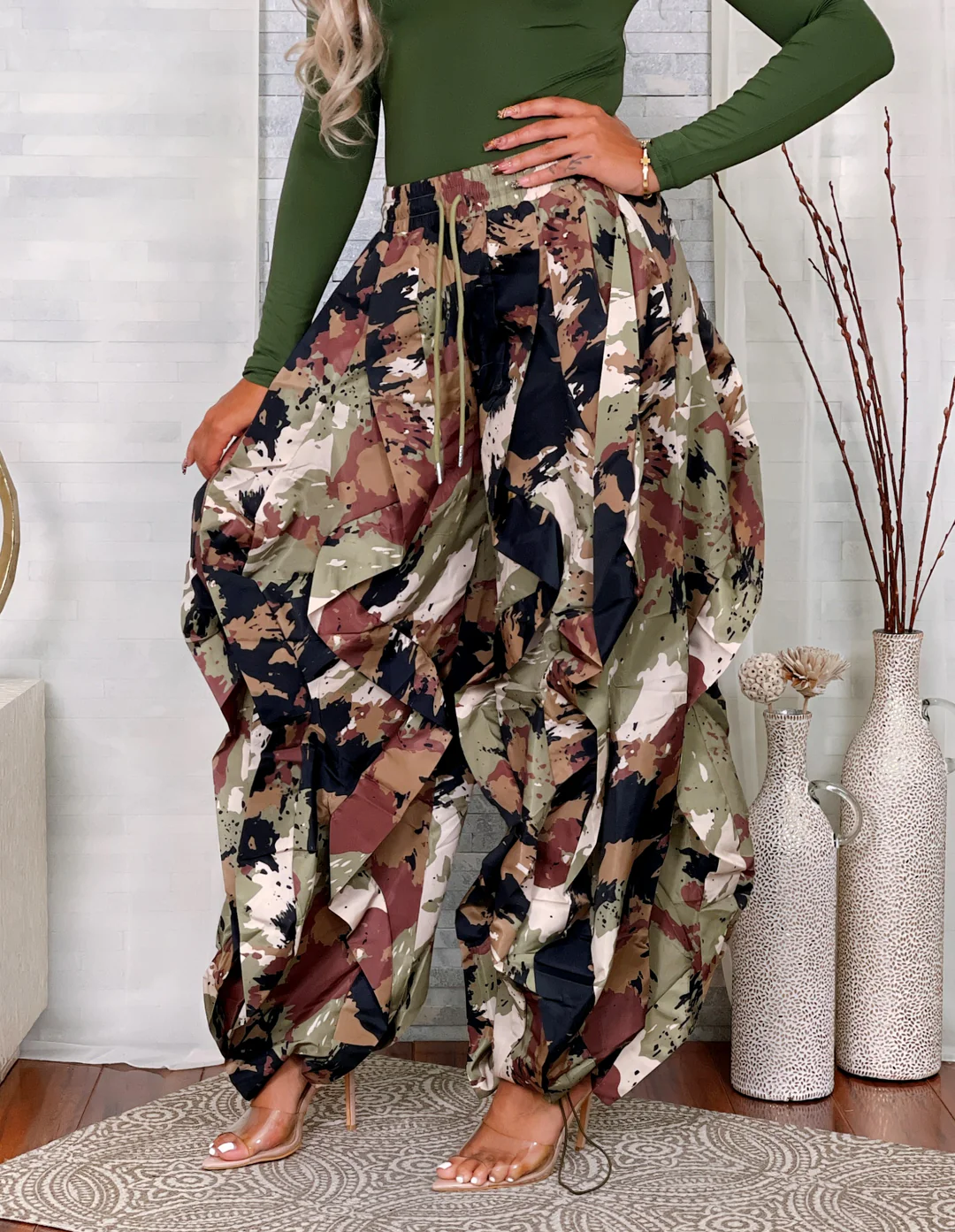 Multi Color Ruffle Joggers