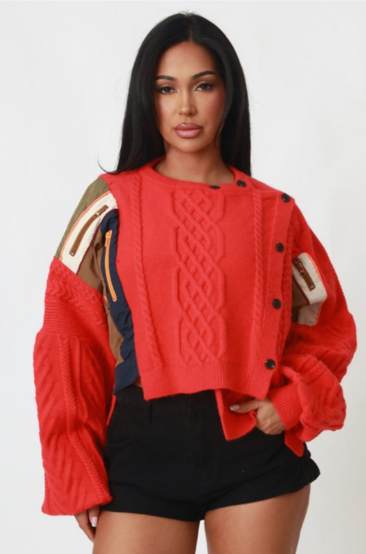 Asymmetrical Cable Sweater