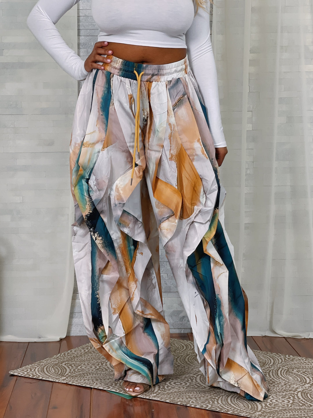 Multi Color Ruffle Joggers