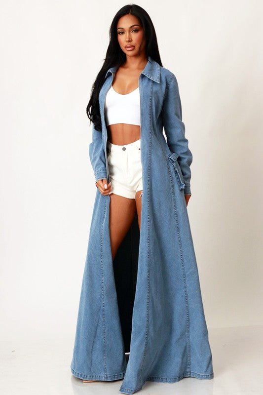 Denim Maxi Jacket