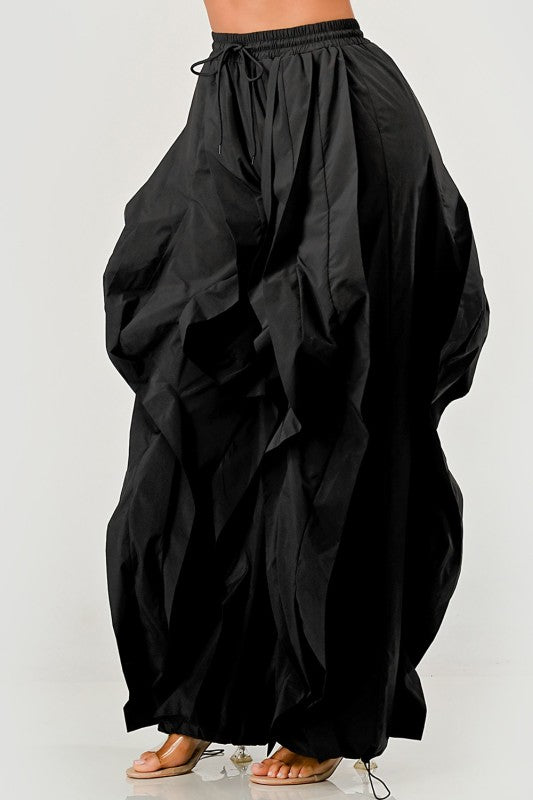 Solid Color Ruffle Joggers