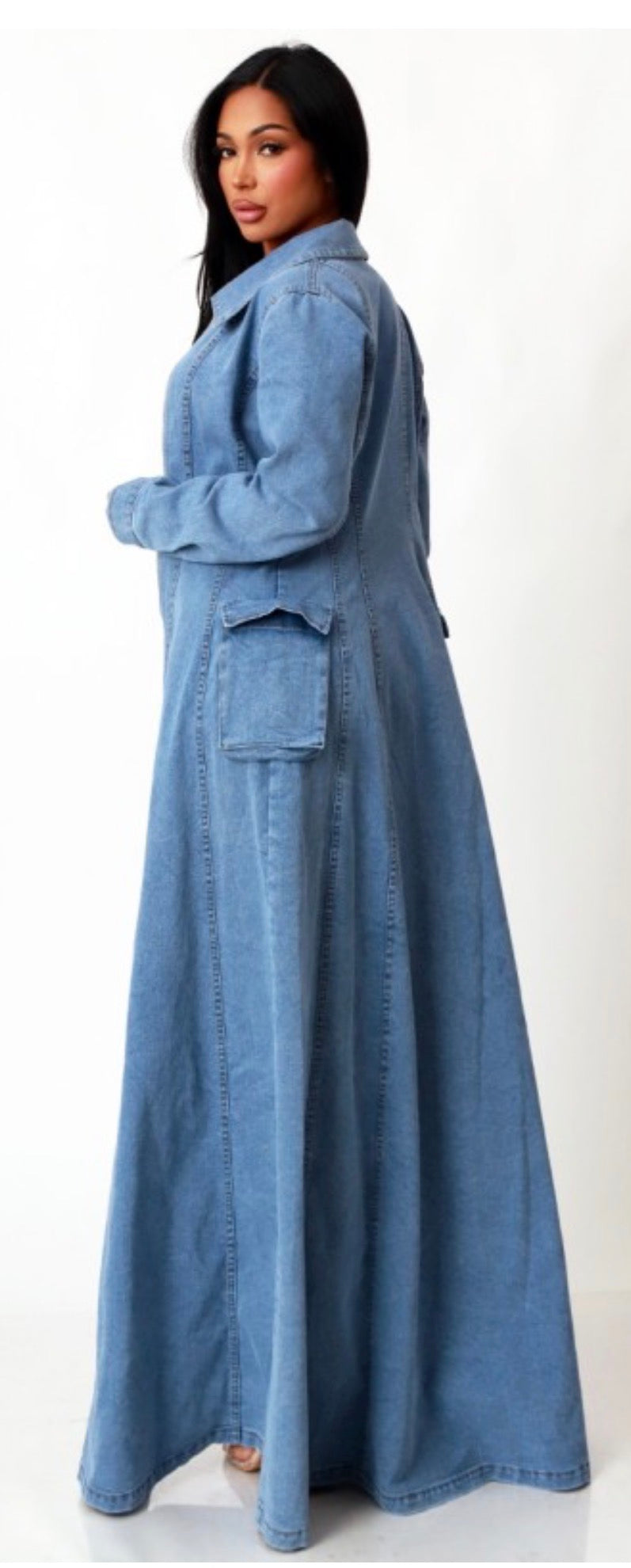 Denim Maxi Jacket