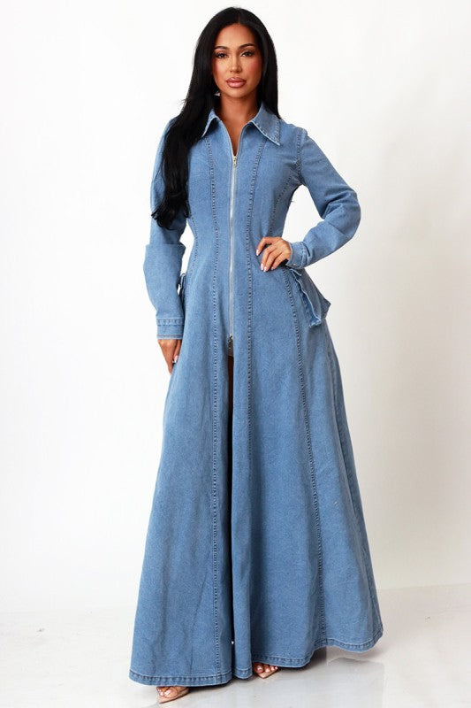 Denim Maxi Jacket