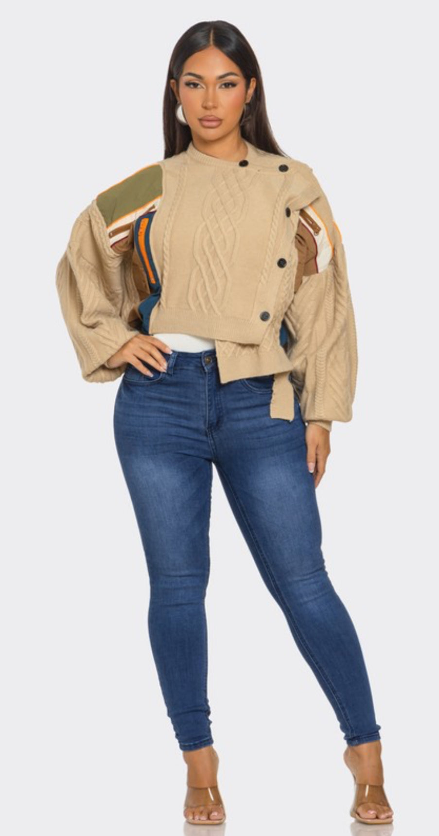 Asymmetrical Cable Sweater