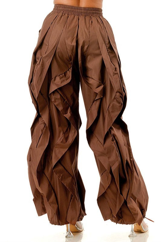 Solid Color Ruffle Joggers