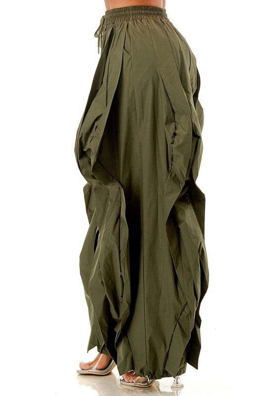 Solid Color Ruffle Joggers