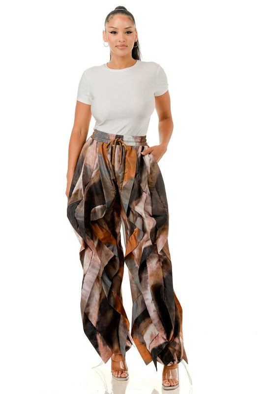 Multi Color Ruffle Joggers