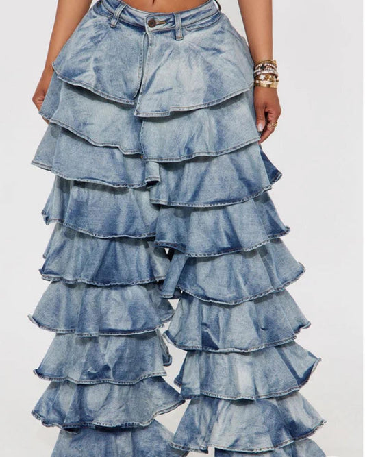 Ruffle Jeans (PreOrder Only)