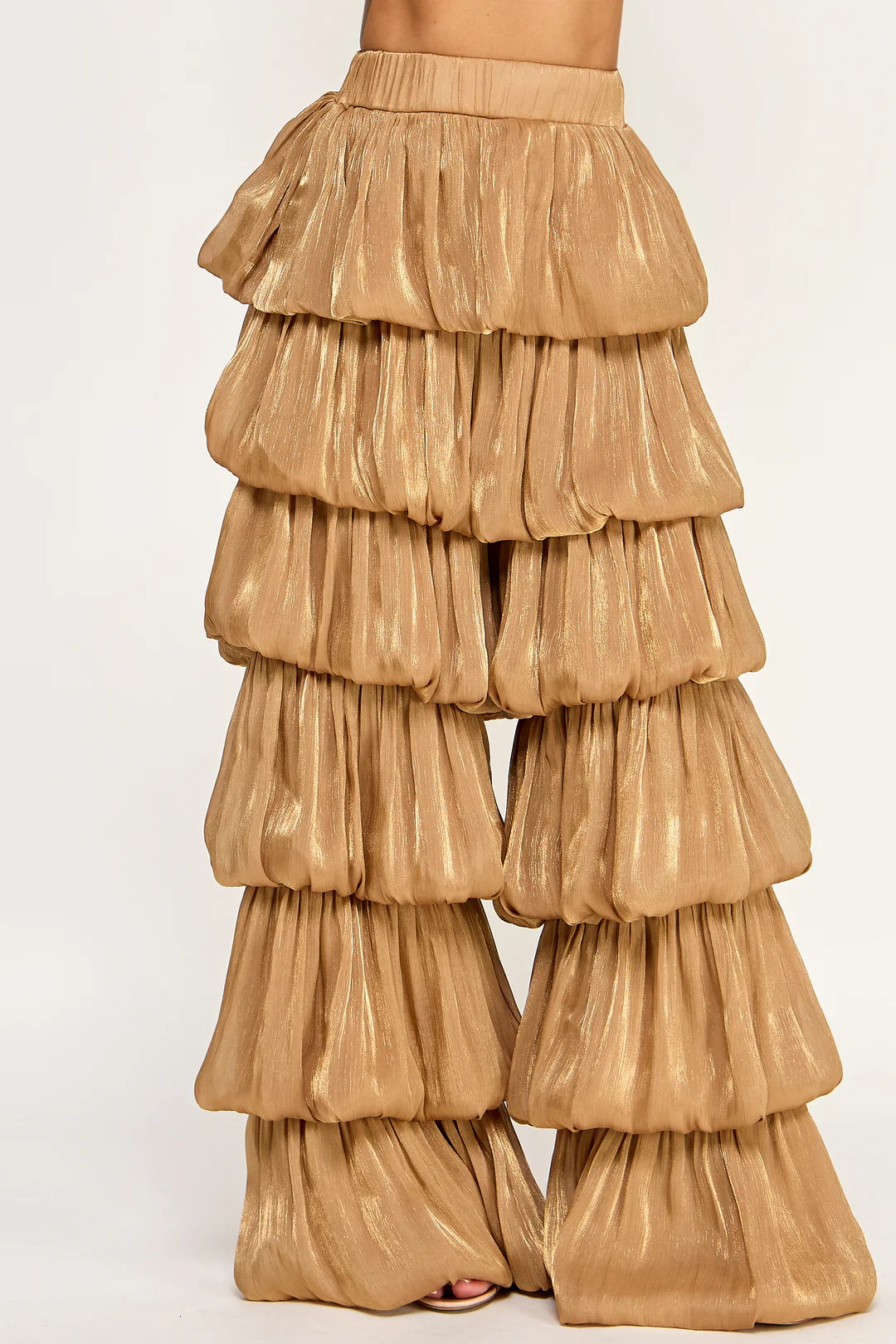 Bubble Tiered Silky Pants
