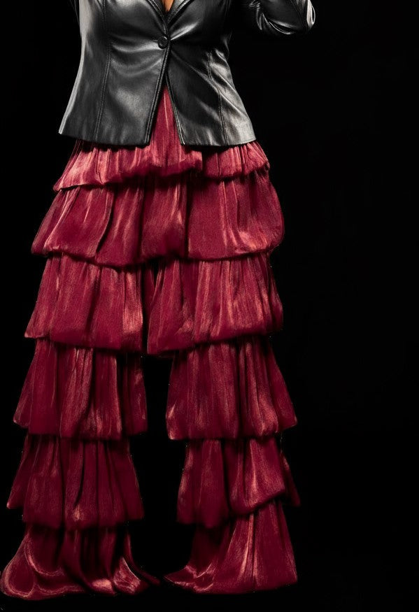 Bubble Tiered Silky Pants