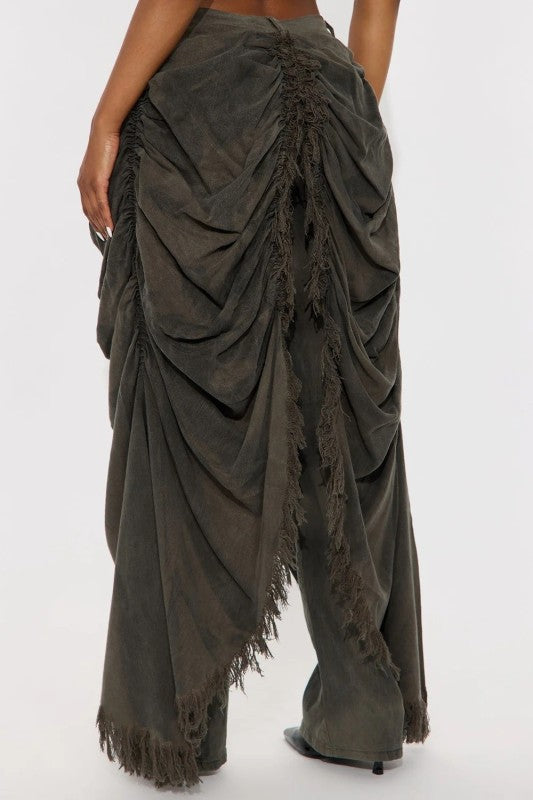 Olive Washed Draper Jeans